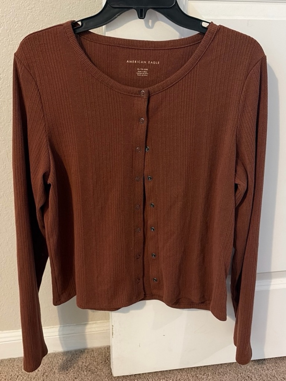 American Eagle Brown Button Up